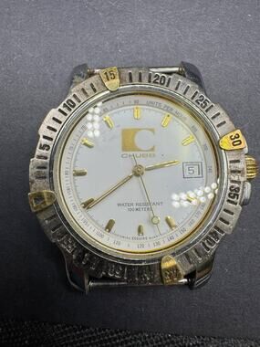 Vintage Esquire Swiss Quartz Wristwatch Two Tone Water Resistant 100M Watch